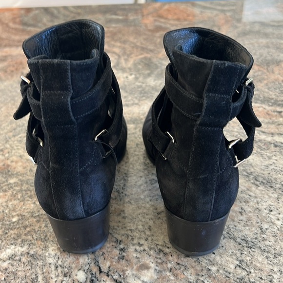 YSL West Jodhpur Black Suede Ankle Boots - Picture 6 of 8